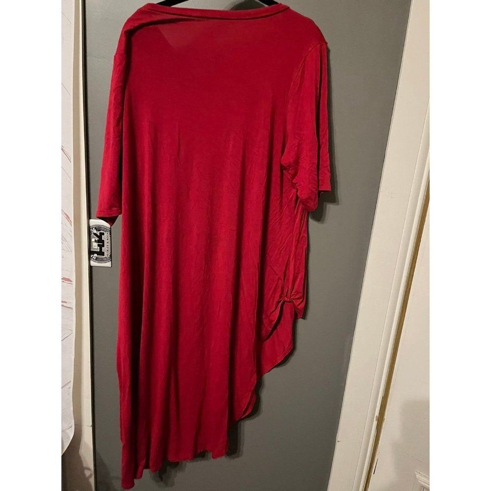 Torrid Size 3 Super Soft Red Asymmetrical Tunic T… - image 5